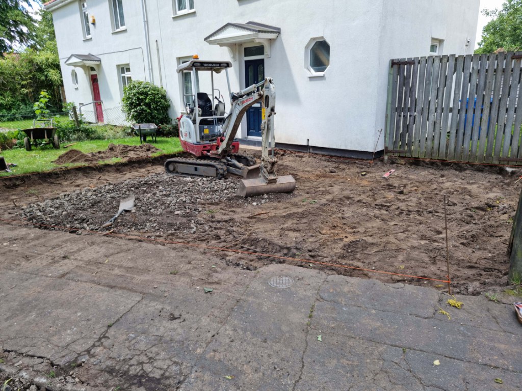 This is a photo of a dig out being carried out by Dover Driveways