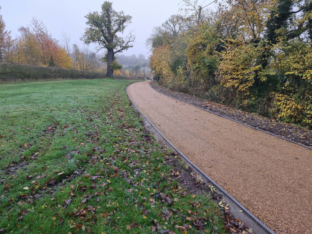 This is a large driveway which has just had a tar and chip driveway installed on by Dover Driveways